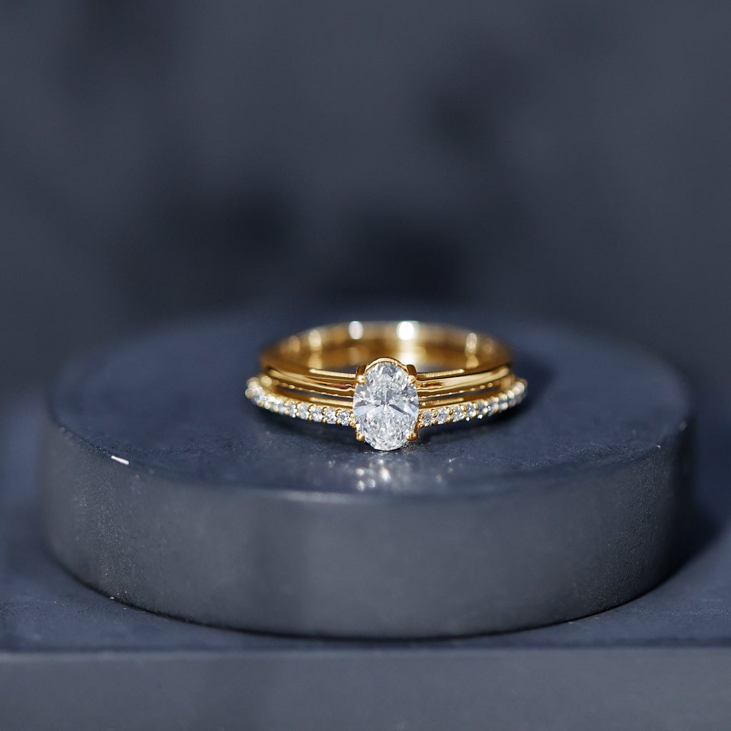 5X7 MM Oval Cut Diamond Solitaire Promise Ring For Her