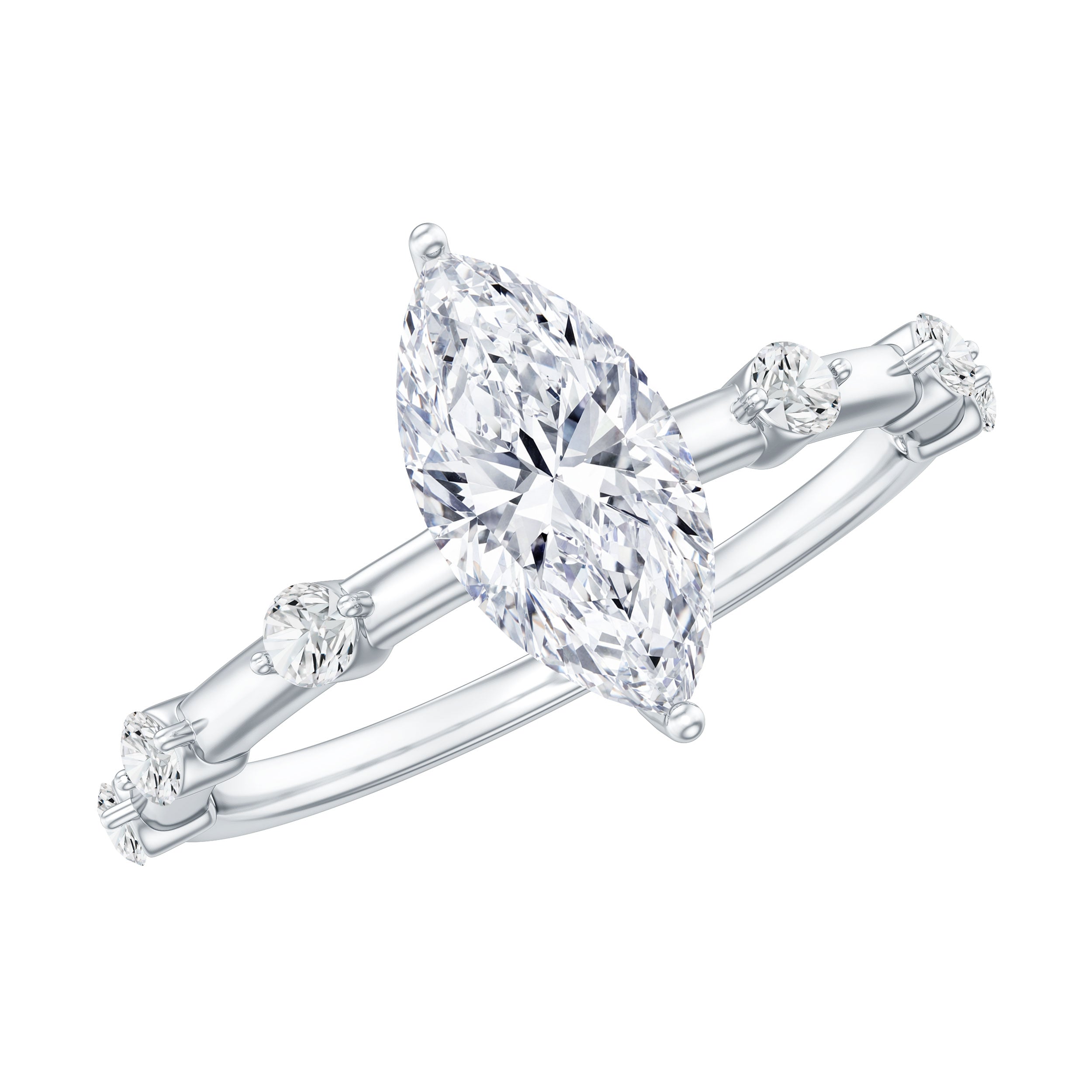 Marquise Shape Lab Grown Diamond Solitaire Ring With Certificate