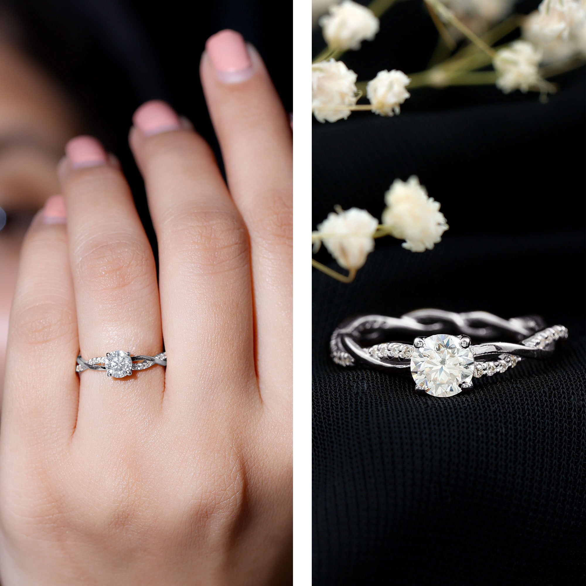 Certified Round Lab Grown Diamond Crossover Promise Ring