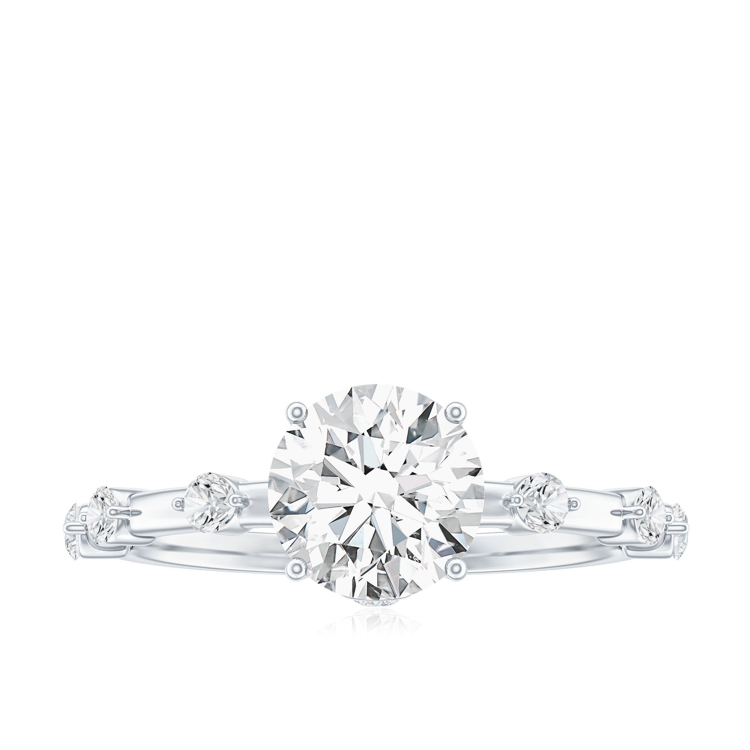 Round Brilliant Cut Lab Grown Diamond Traditional Engagement Ring