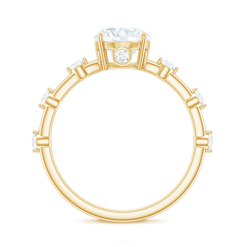 Round Brilliant Cut Lab Grown Diamond Traditional Engagement Ring