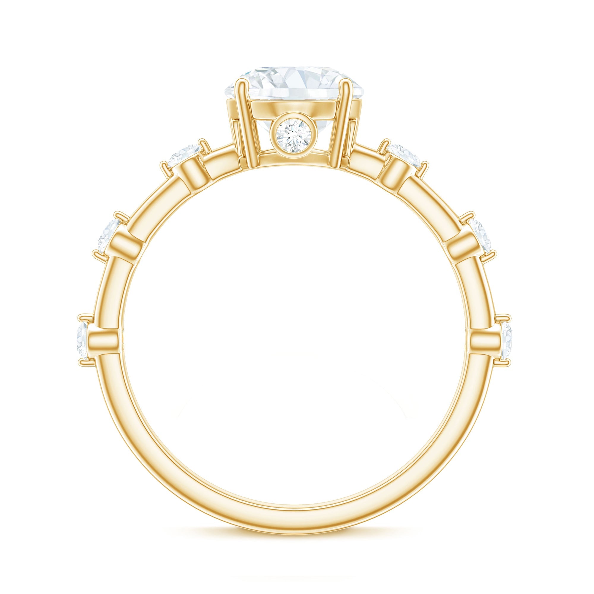 Round Brilliant Cut Lab Grown Diamond Traditional Engagement Ring
