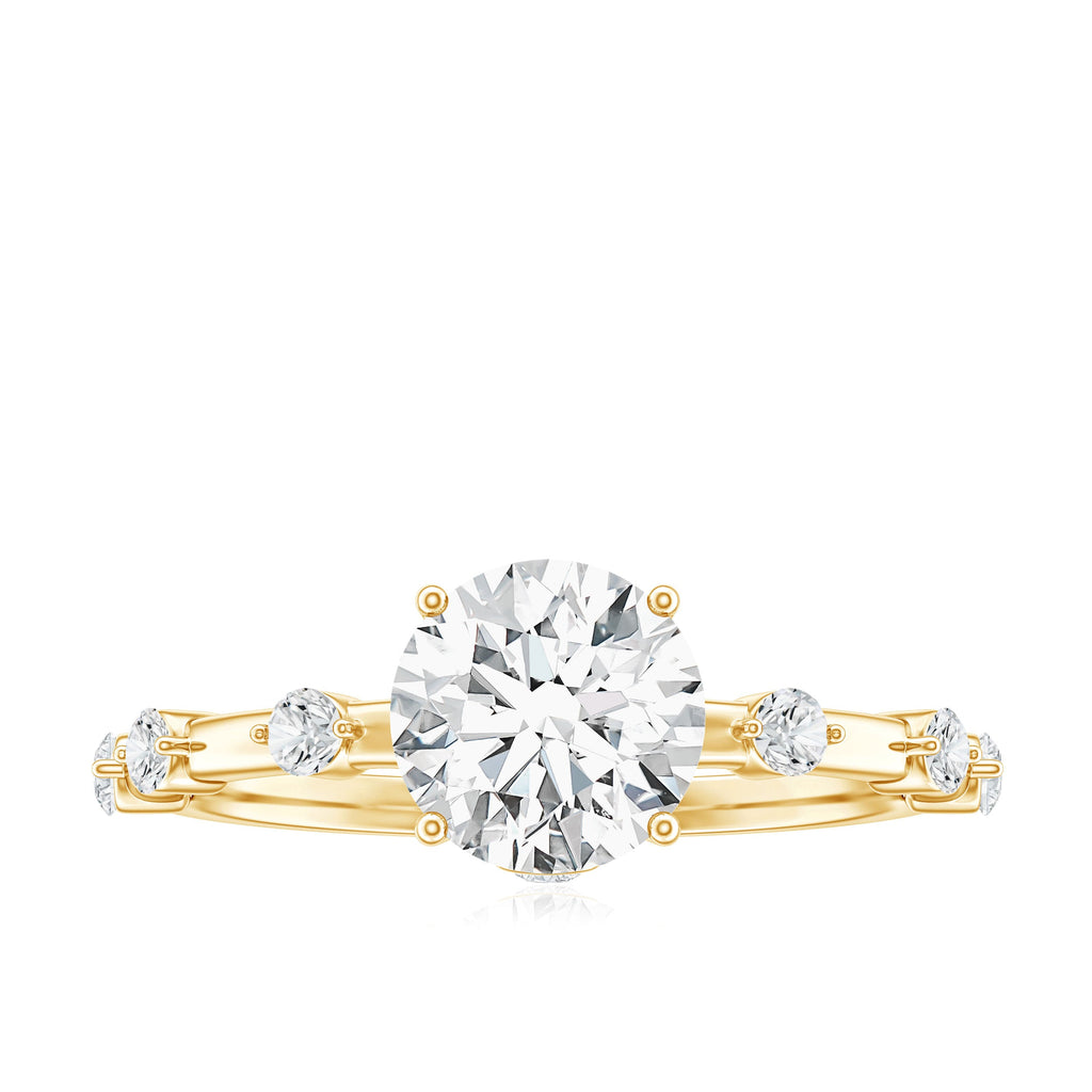 Round Brilliant Cut Lab Grown Diamond Traditional Engagement Ring