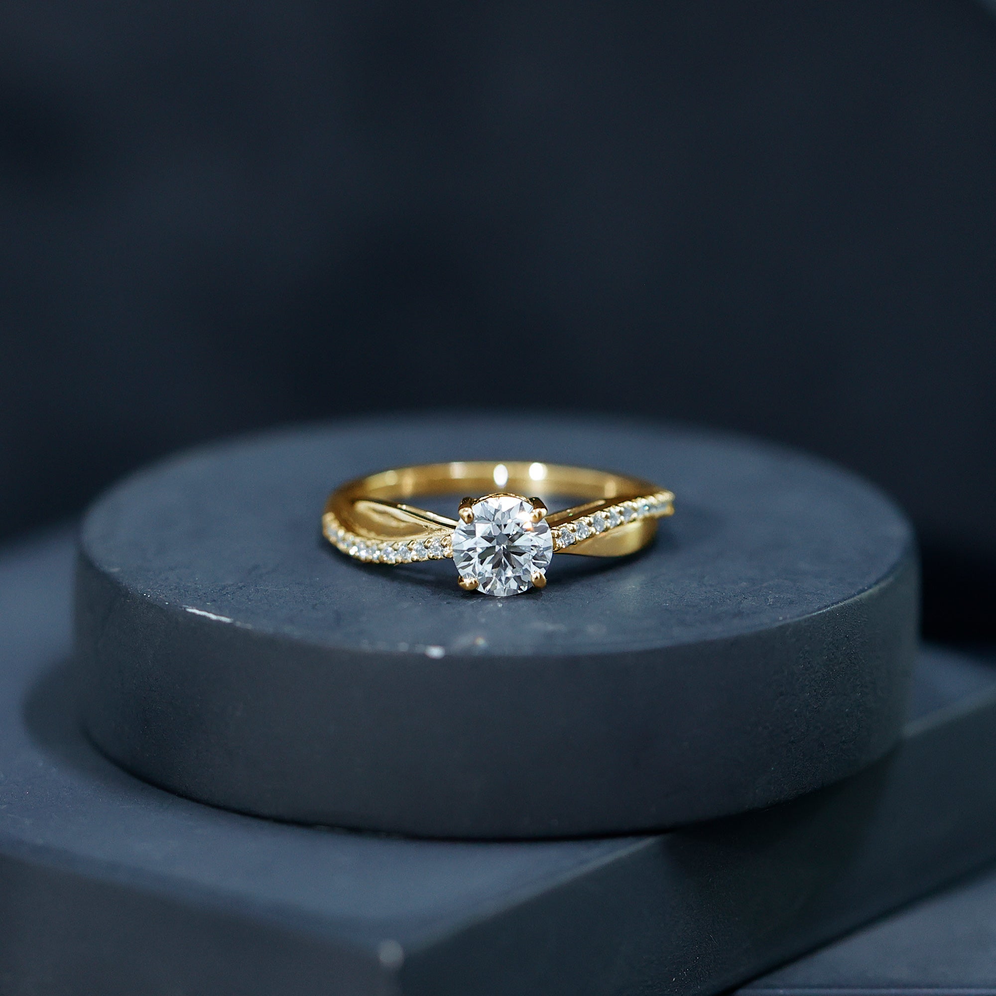 Certified Lab Grown Diamond Engagement Ring With Bypass Details