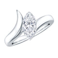 Lab Diamond 5X10 MM Marquise Engagement Ring in Tension Mount Setting