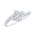 Pear Lab Created Diamond Engagement Bypass Ring for Her