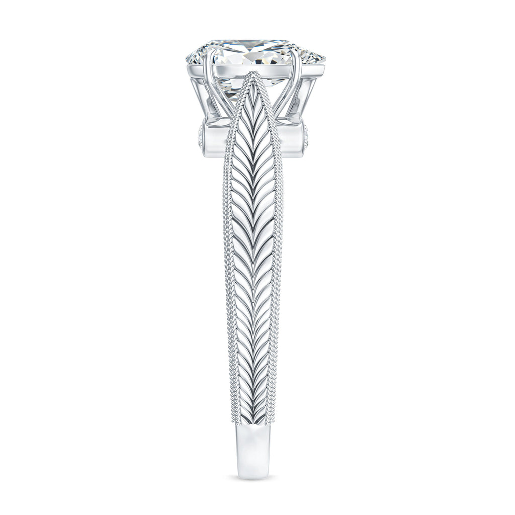 6X8 mm Pear Lab Created Diamond Filigree Engagement Ring