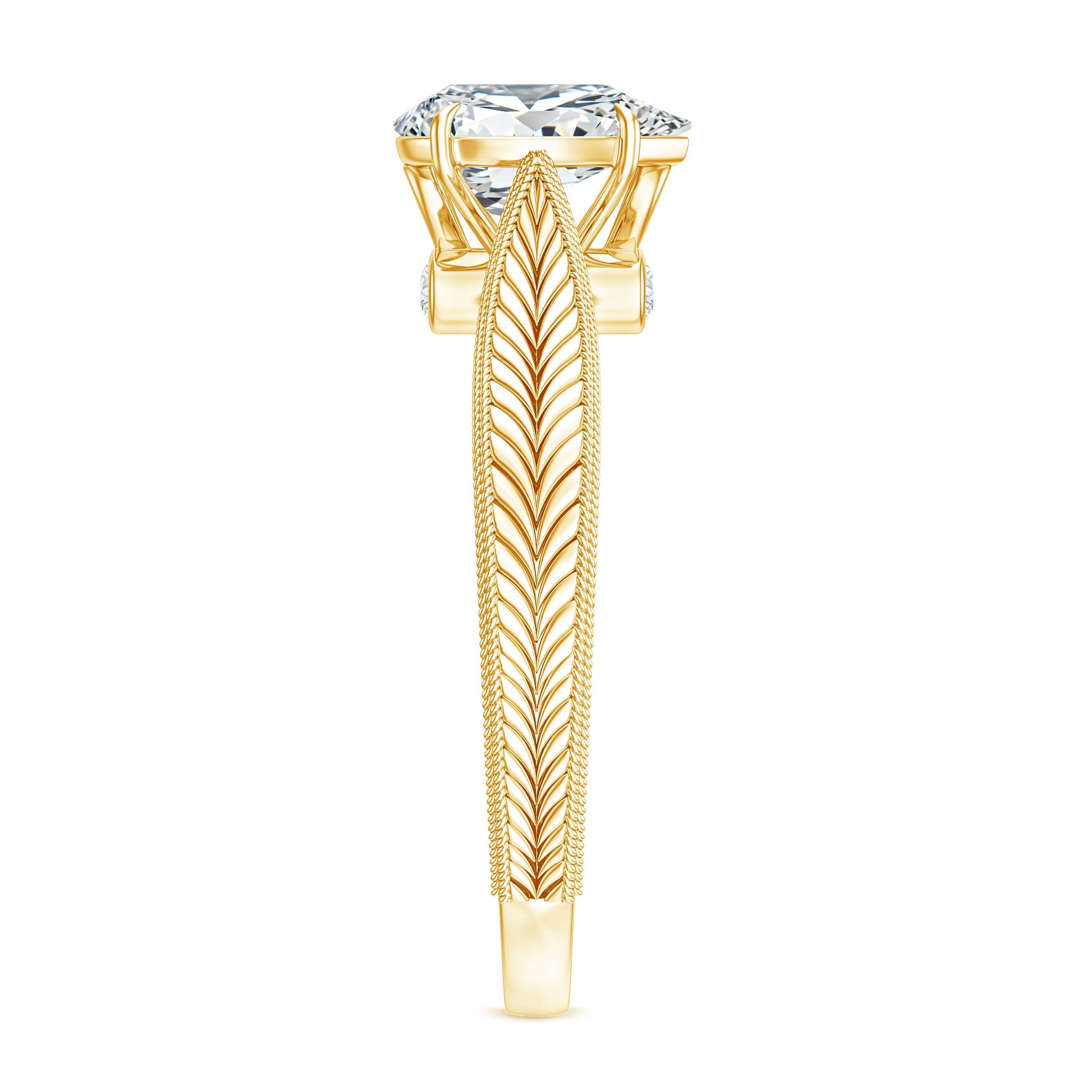 6X8 mm Pear Lab Created Diamond Filigree Engagement Ring