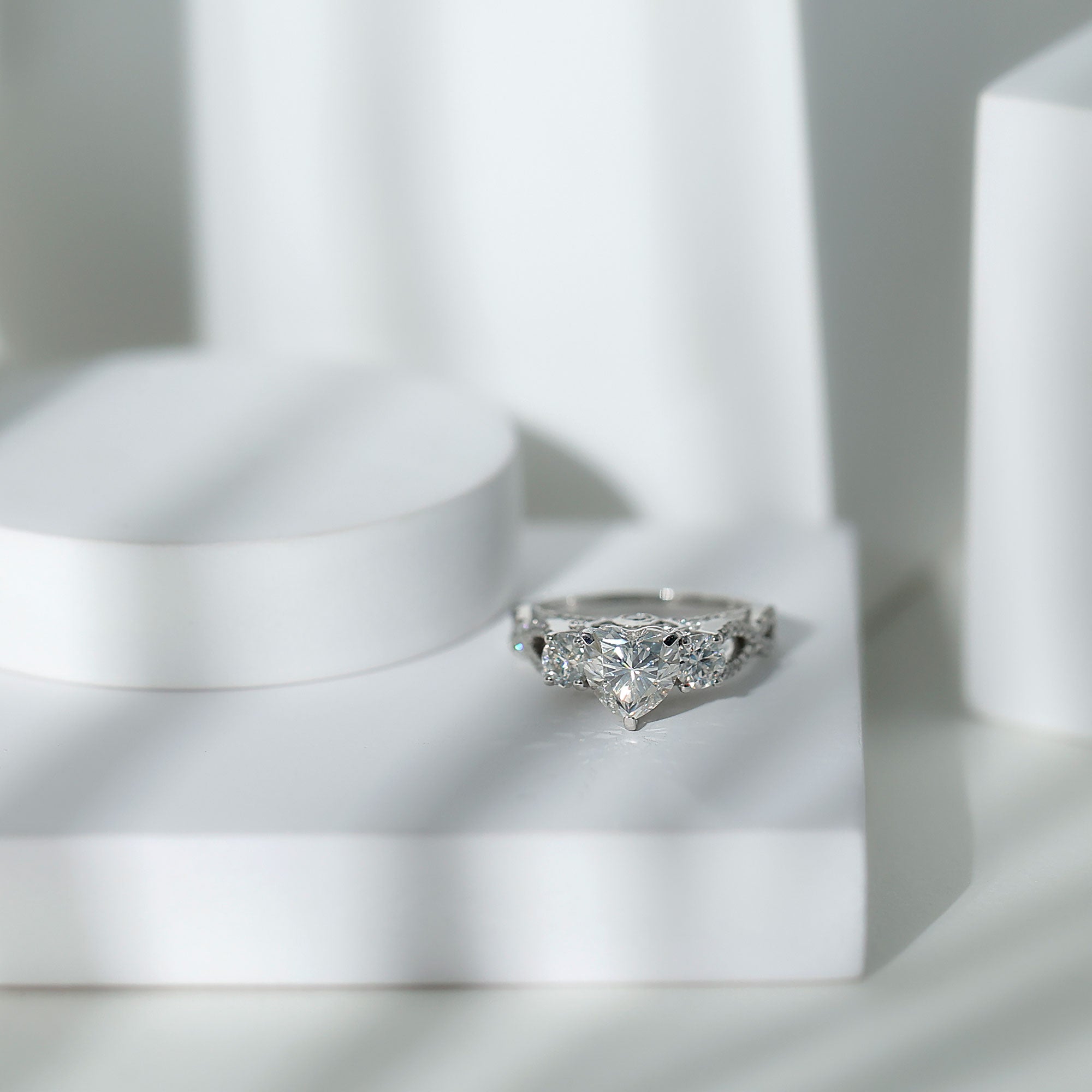 Certified 7 MM Lab Grown Diamond Heart Shaped Engagement Ring