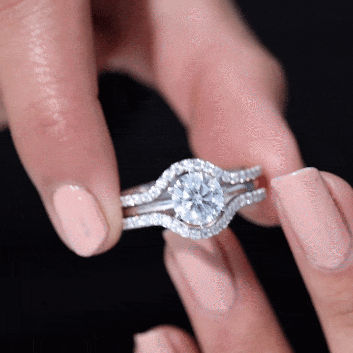 Lab Created Diamond Engagement Ring with Ring Guard