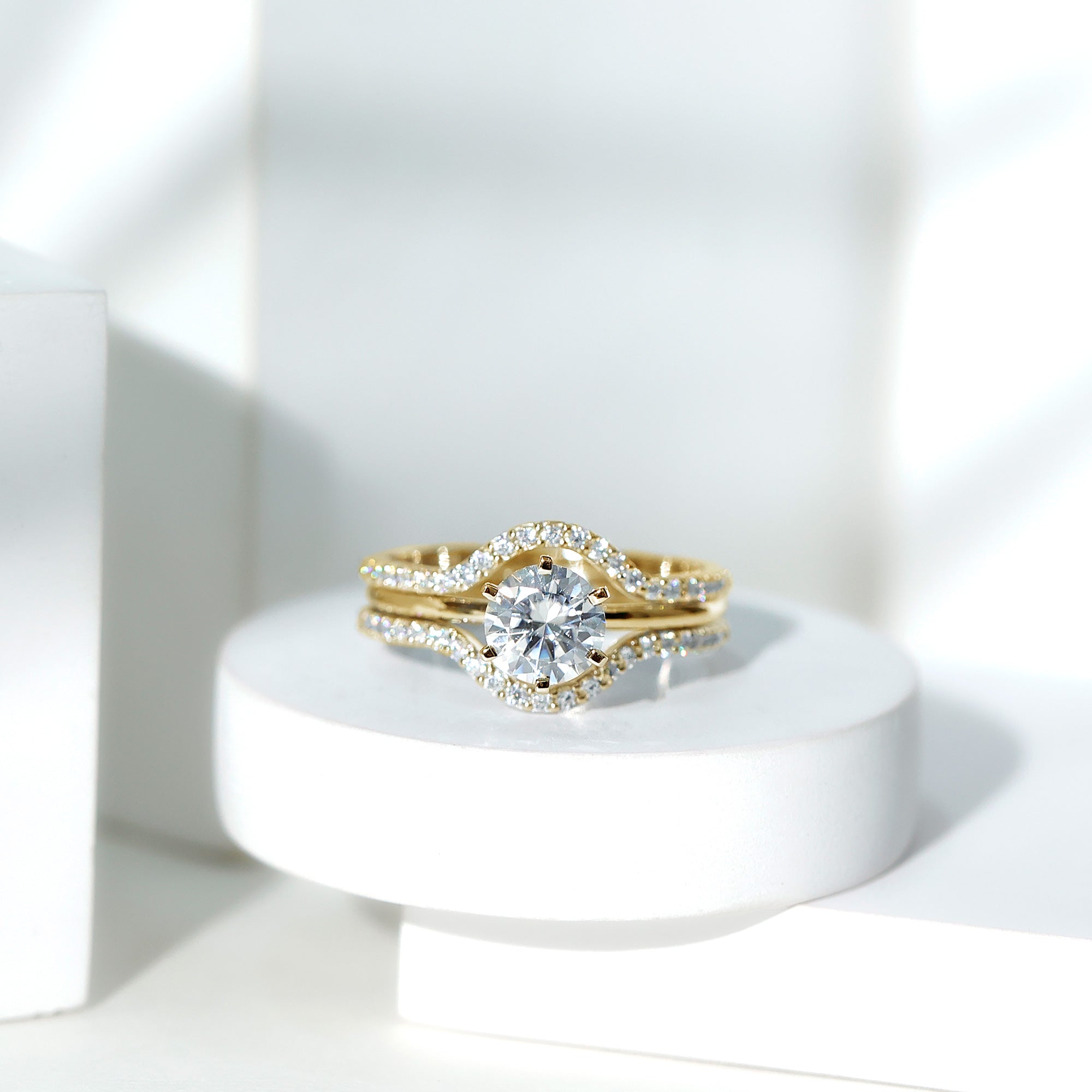 Lab Created Diamond Engagement Ring with Ring Guard