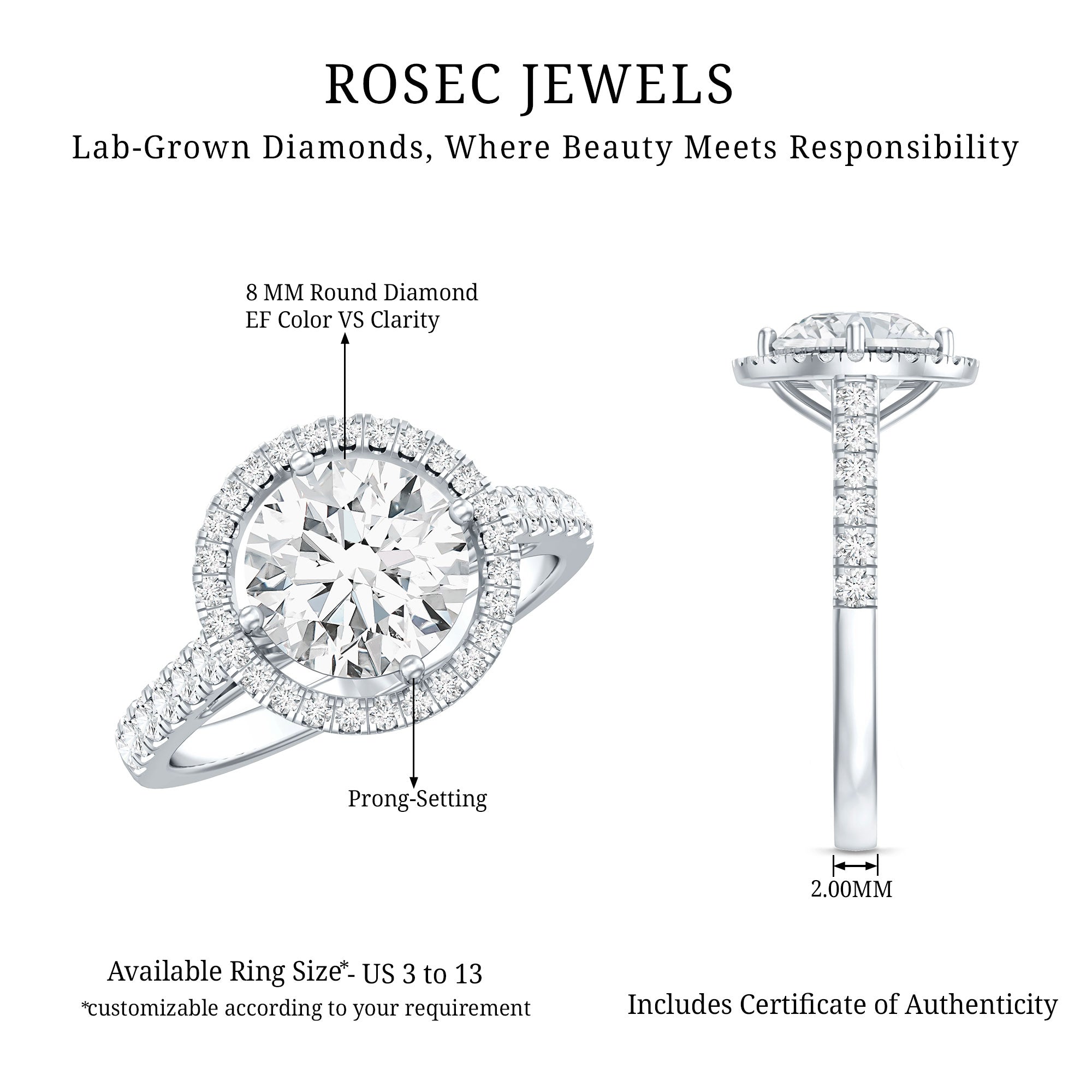 2 Carat Ethical Diamond Circle Engagement Ring