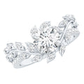 Round Cut 7 MM Lab Grown Diamond Flower Engagement Ring