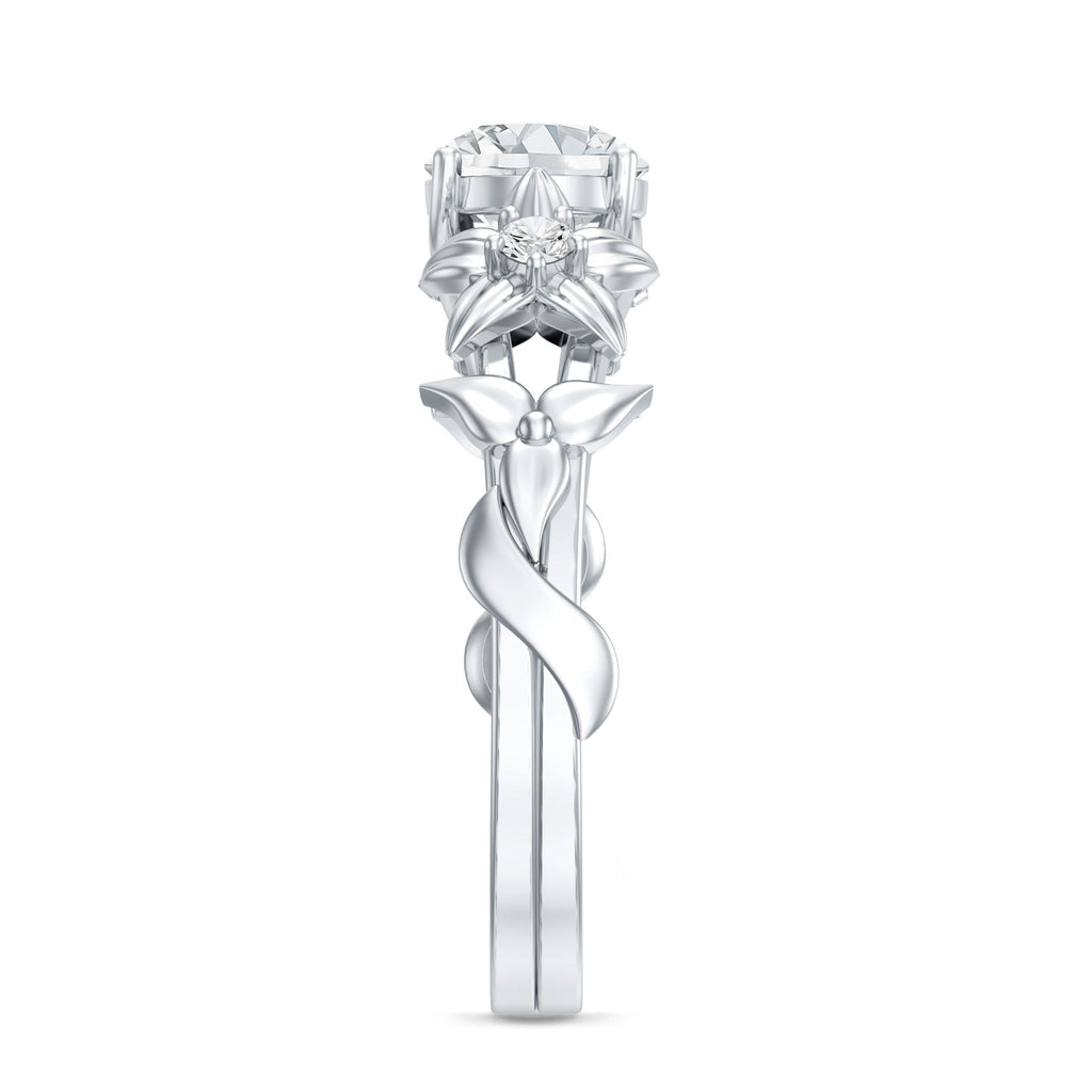 Certified 1 Ct Lab Grown Diamond Nature Engagement Ring