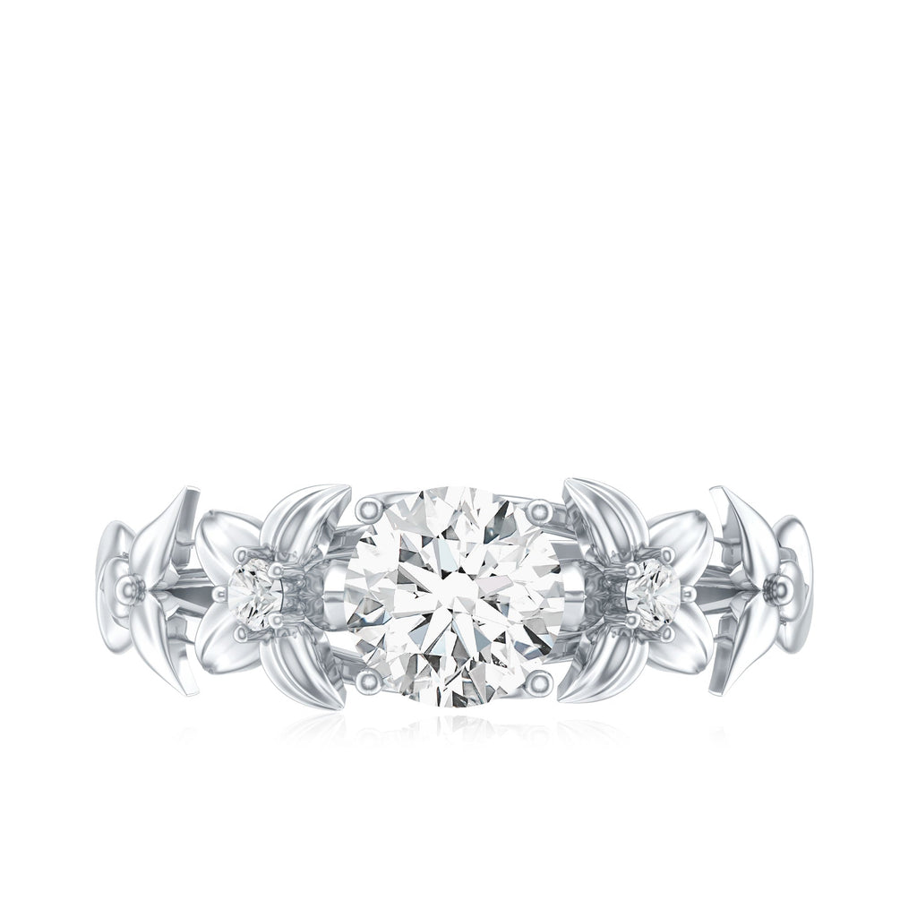 Certified 1 Ct Lab Grown Diamond Nature Engagement Ring