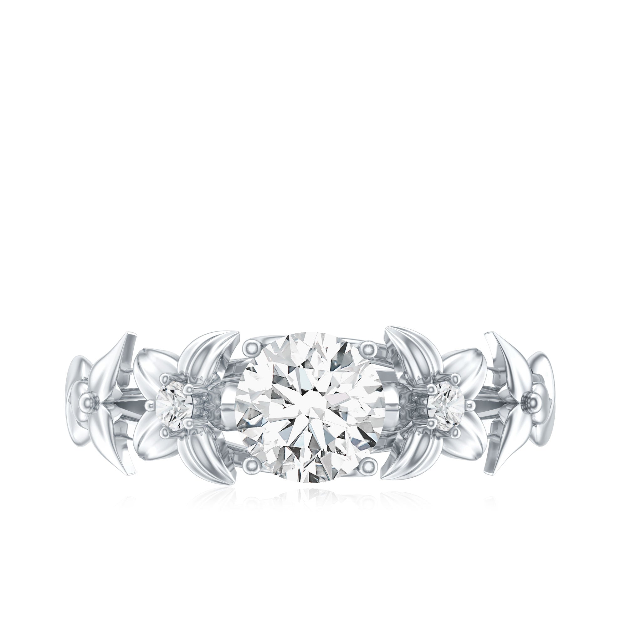 Certified 1 Ct Lab Grown Diamond Nature Engagement Ring