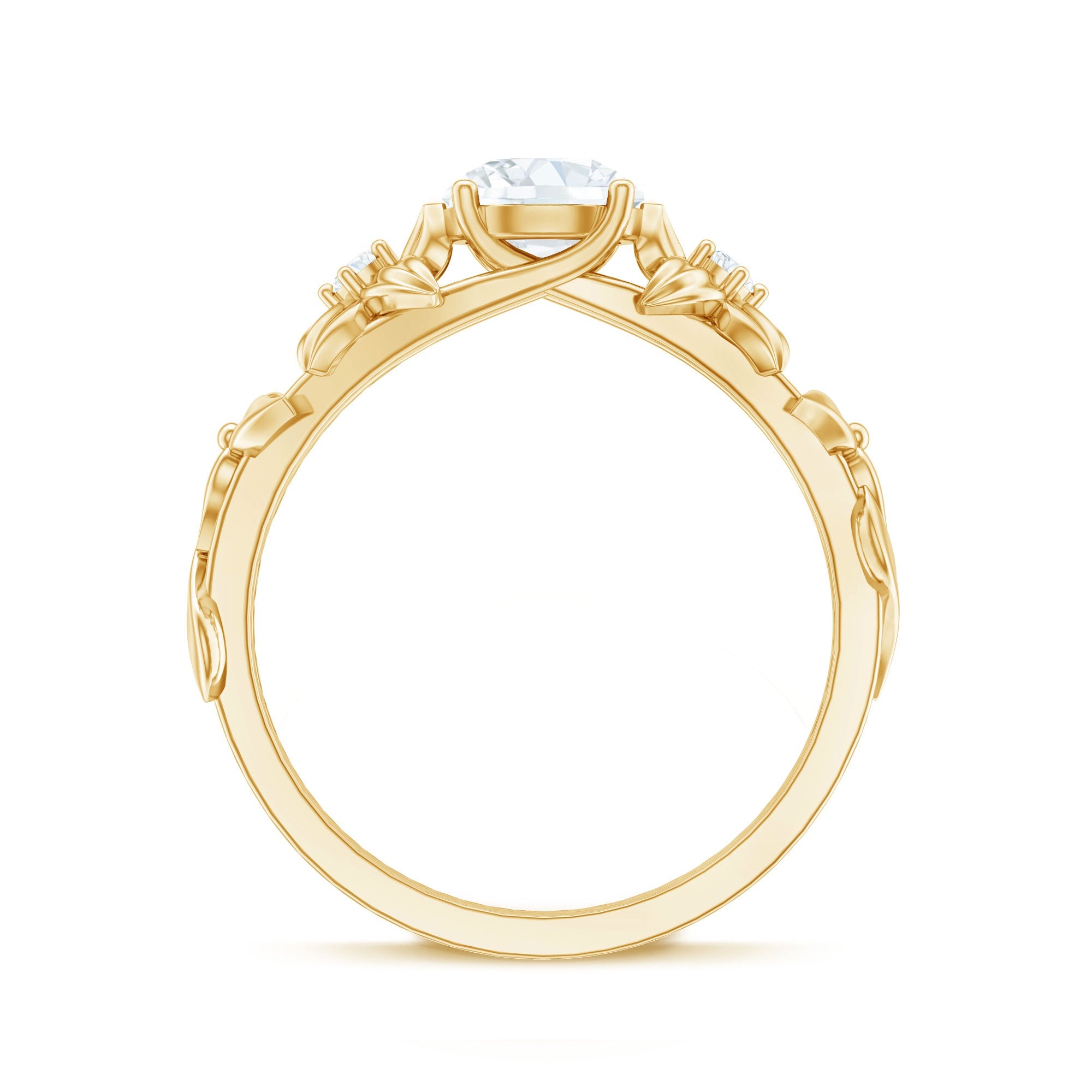 Certified 1 Ct Lab Grown Diamond Nature Engagement Ring