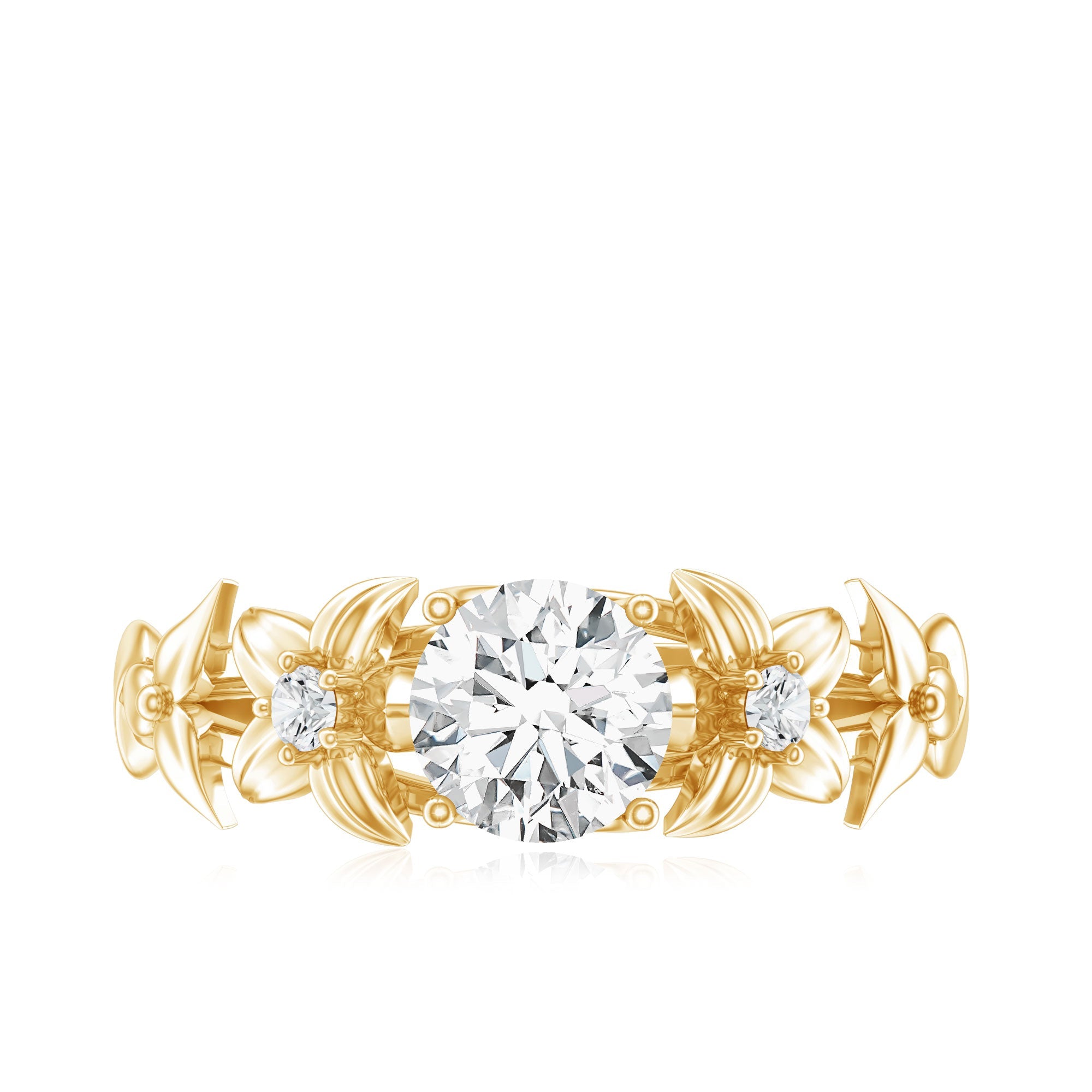 Certified 1 Ct Lab Grown Diamond Nature Engagement Ring