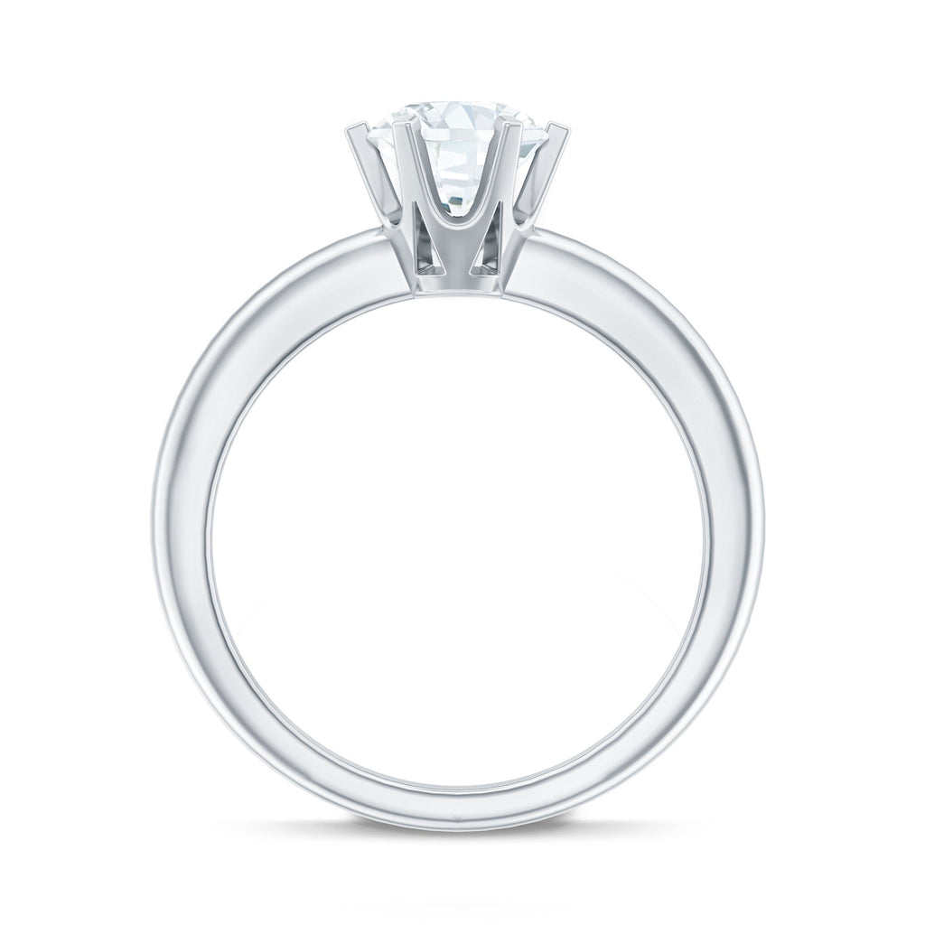 Brilliant Cut Lab Grown Diamond Solitaire Engagement Ring With 6 Prongs