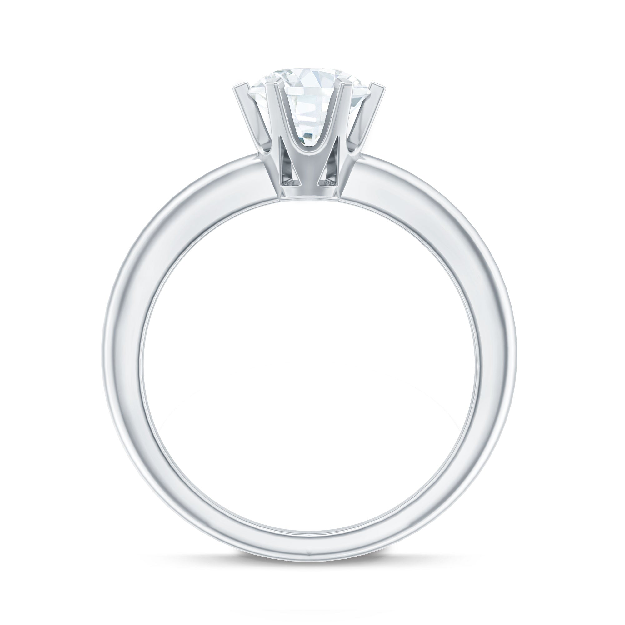 Brilliant Cut Lab Grown Diamond Solitaire Engagement Ring With 6 Prongs