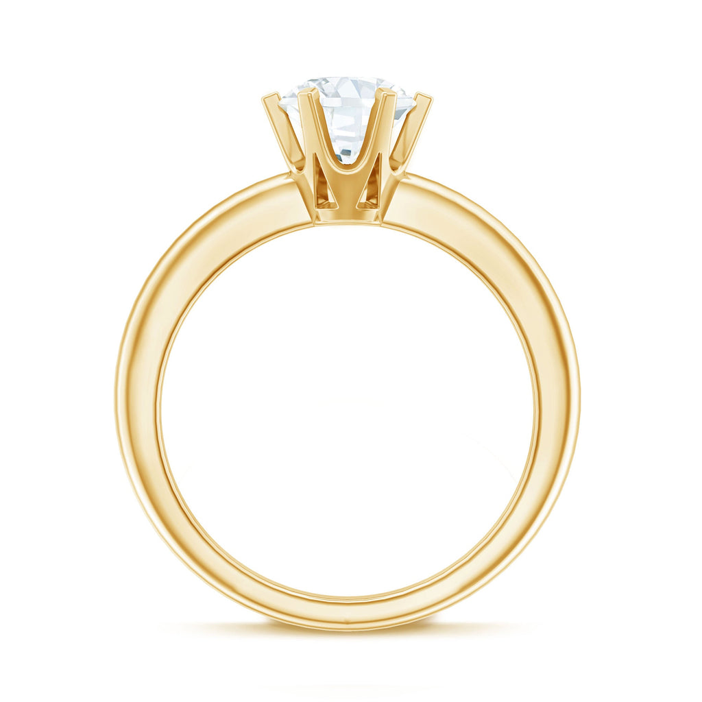 Brilliant Cut Lab Grown Diamond Solitaire Engagement Ring With 6 Prongs