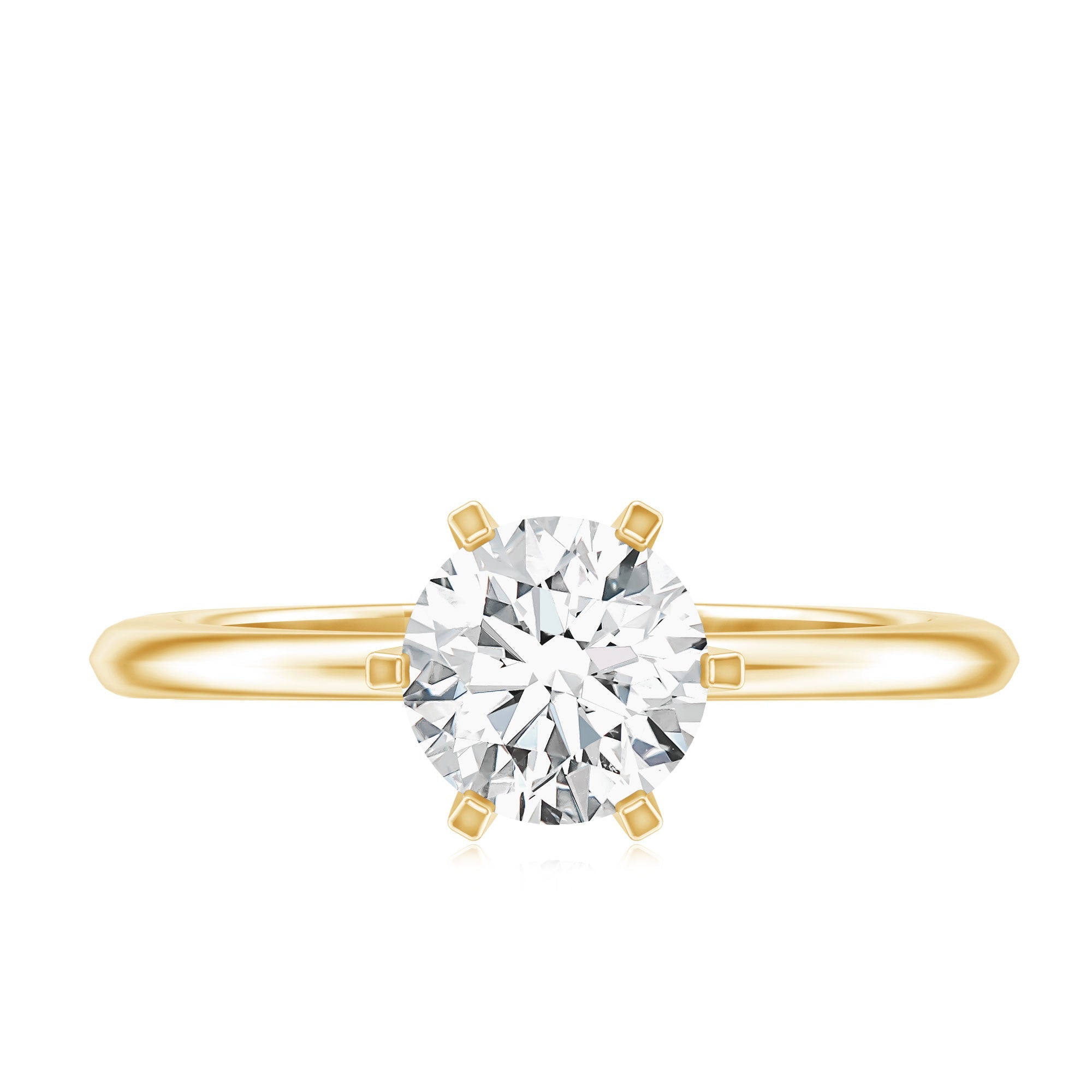 Brilliant Cut Lab Grown Diamond Solitaire Engagement Ring With 6 Prongs
