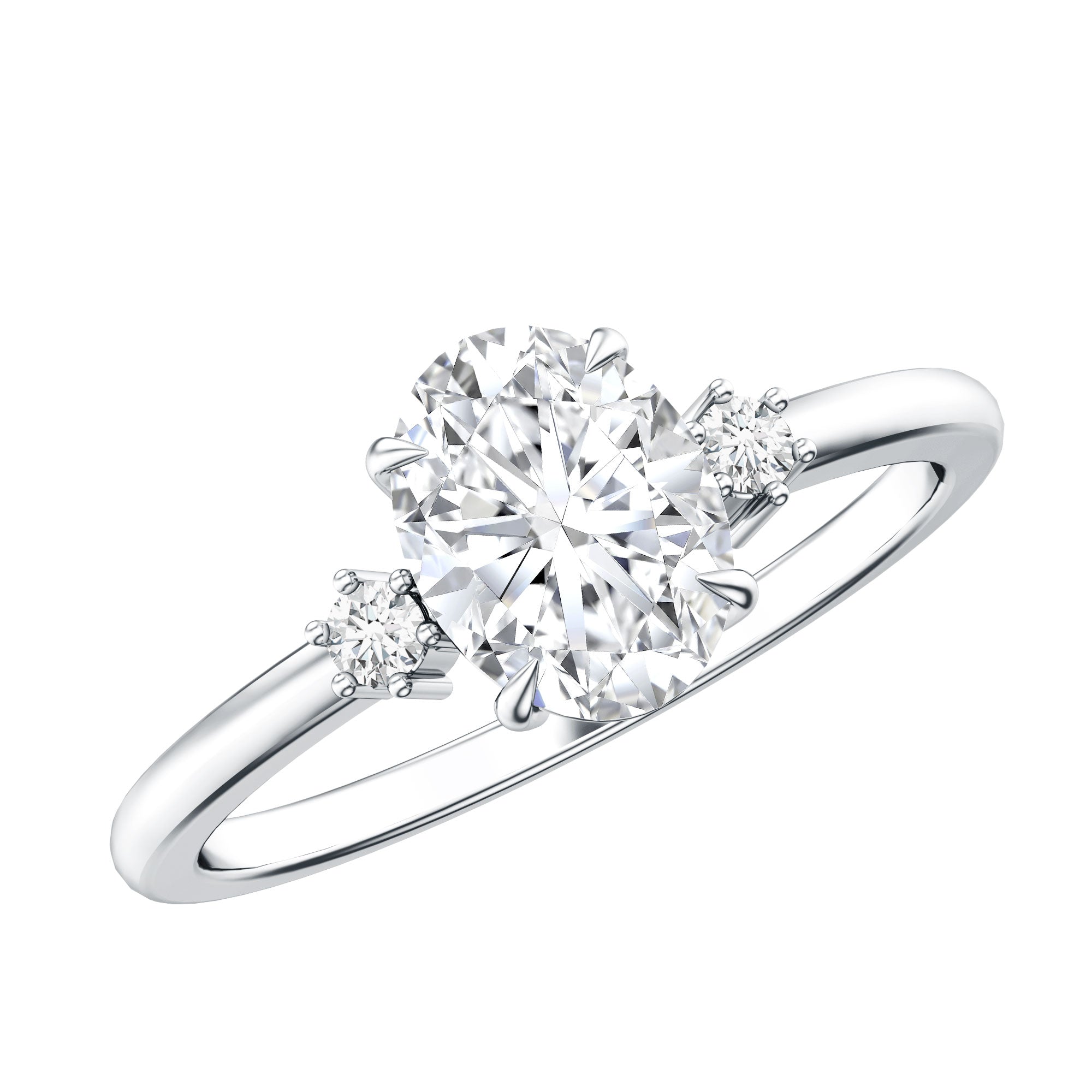 Certified 1 Carat Oval Lab Grown Diamond Engagement Ring for Women