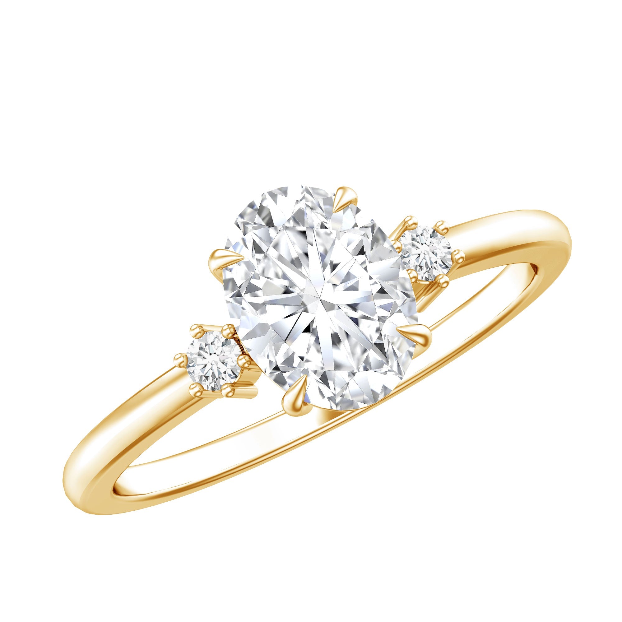 Certified 1 Carat Oval Lab Grown Diamond Engagement Ring for Women
