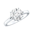 Lab Grown Diamond 8mm Round Engagement Ring With Certificate