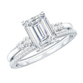 Certified Lab Grown Diamond 6X8MM Emerald Cut Engagement Ring with Band