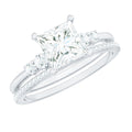 Lab Grown Diamond 6 MM Princess Cut Engagement Ring With Enhancer
