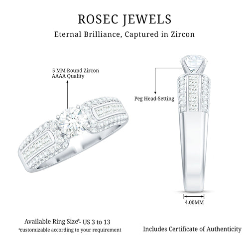 0.5 Carat Cubic Zirconia Statement Engagement Ring