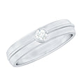 Bezel Set Round Moissanite Mens Wedding Band Ring