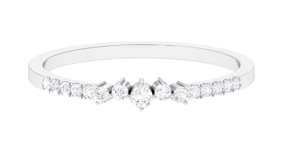 Certified Natural Diamond Half Eternity Stackable Ring