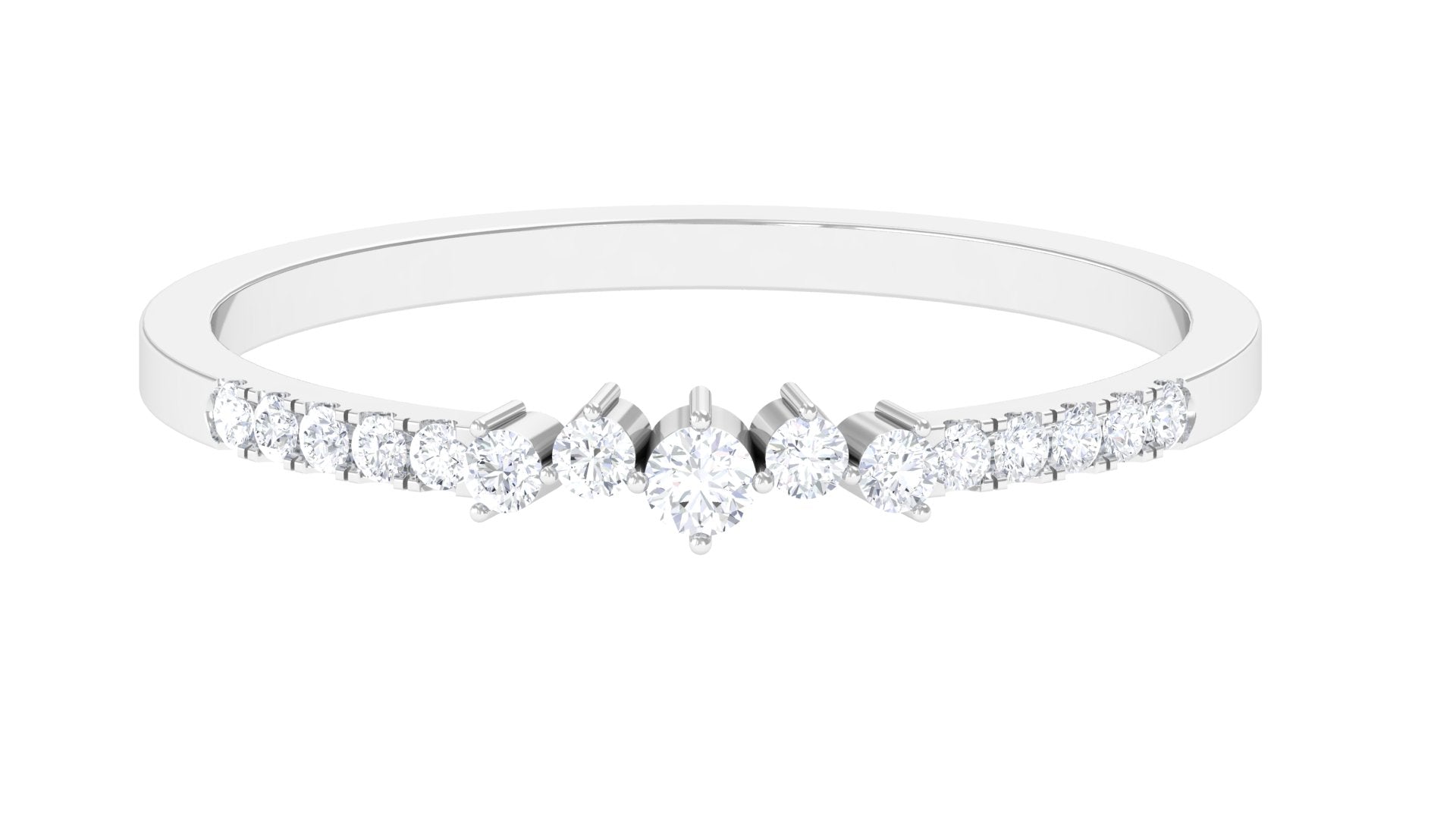 Certified Natural Diamond Half Eternity Stackable Ring