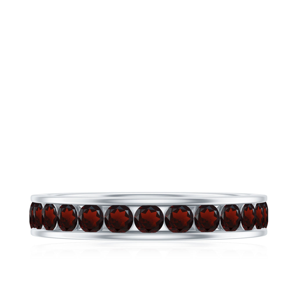 Certified Real Garnet Eternity Ring for Anniversary