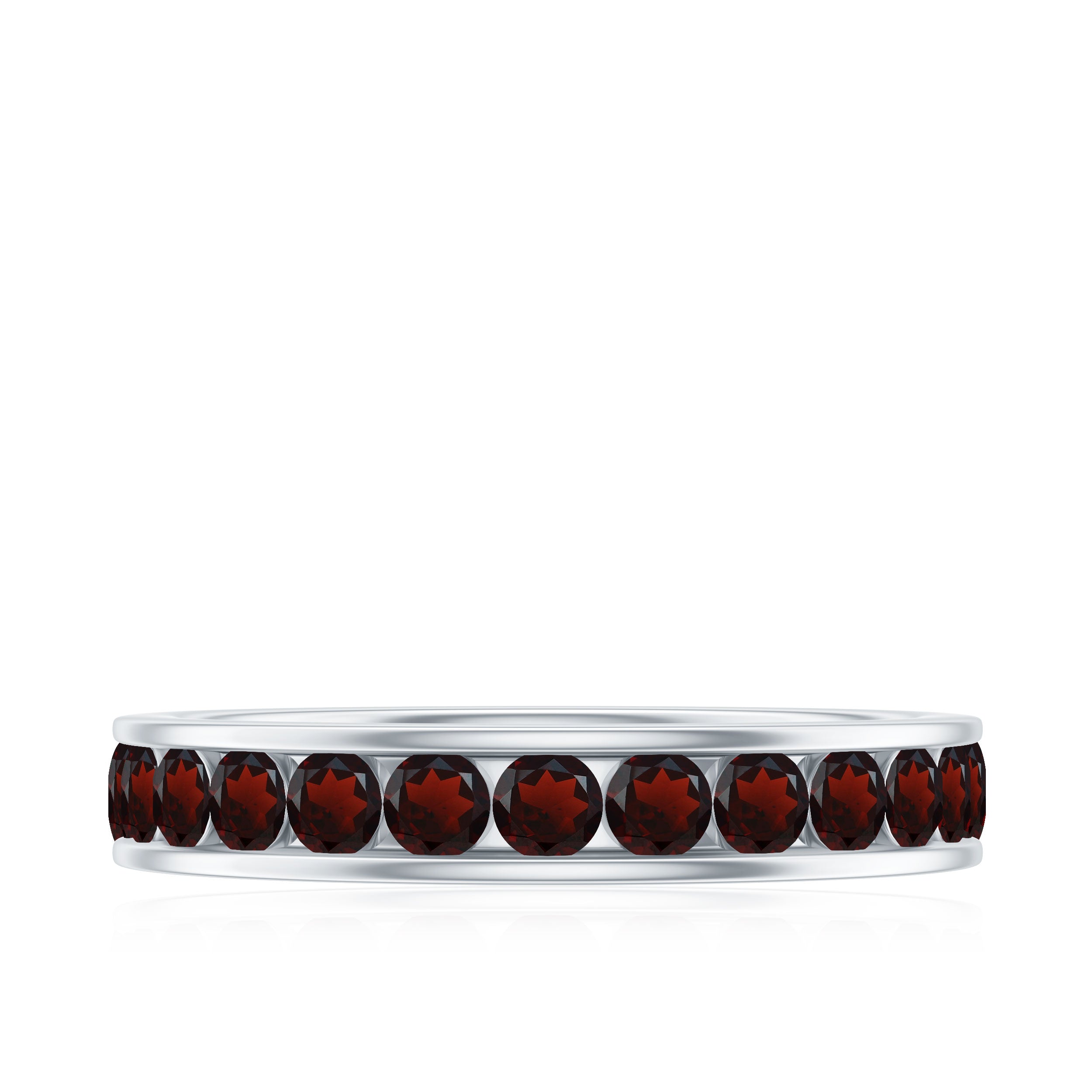 Certified Real Garnet Eternity Ring for Anniversary