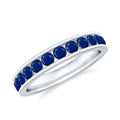 Real Blue Sapphire Full Eternity Ring for Women