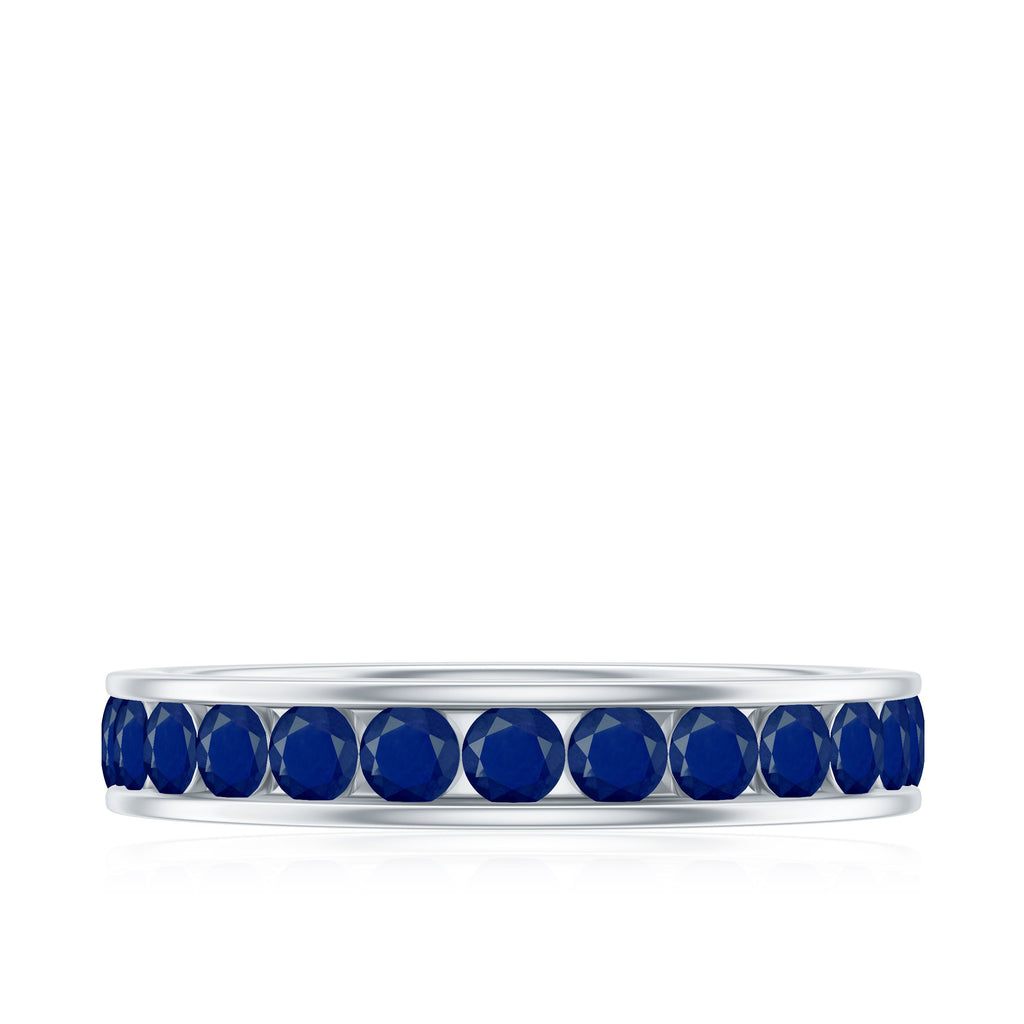 Real Blue Sapphire Full Eternity Ring for Women