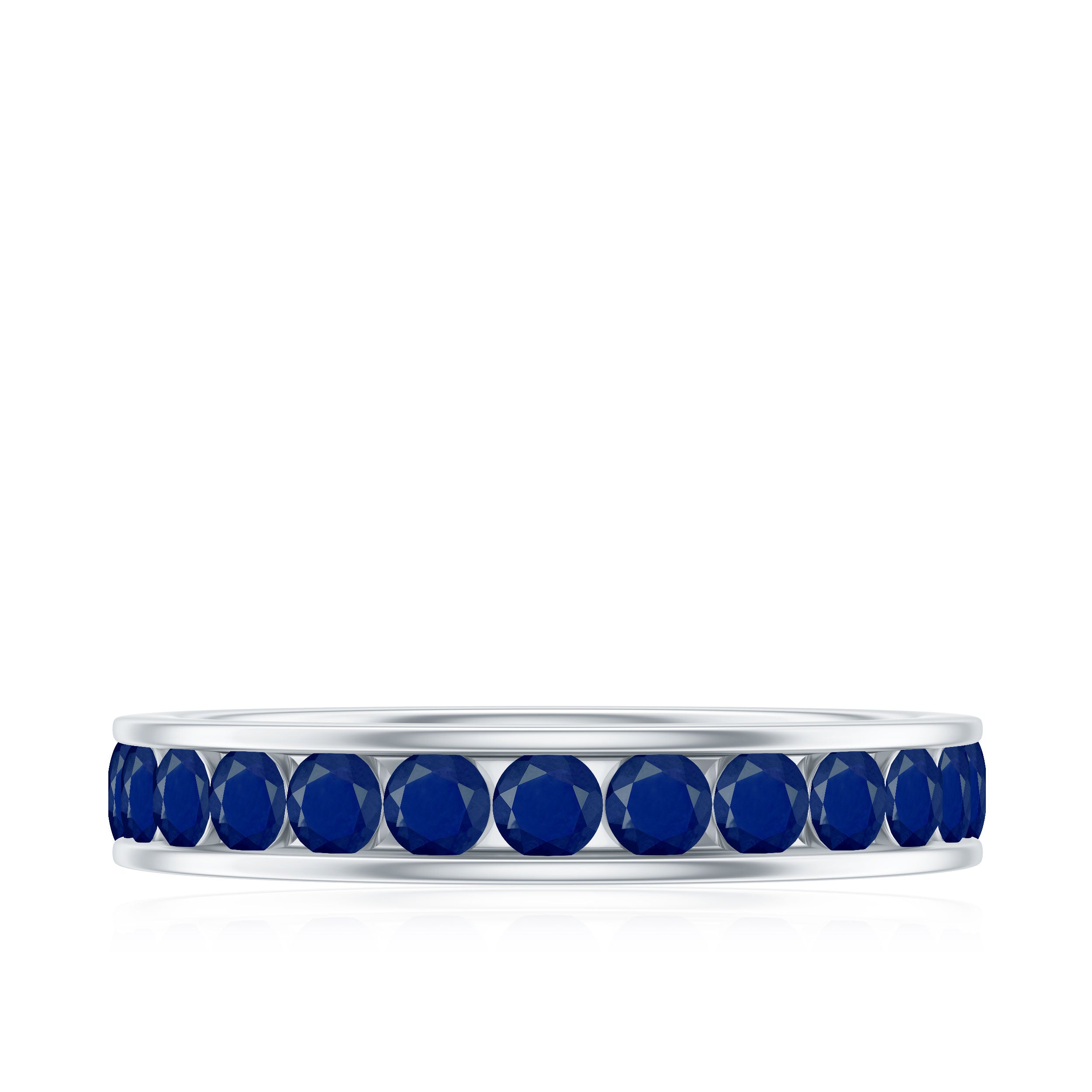 Real Blue Sapphire Full Eternity Ring for Women
