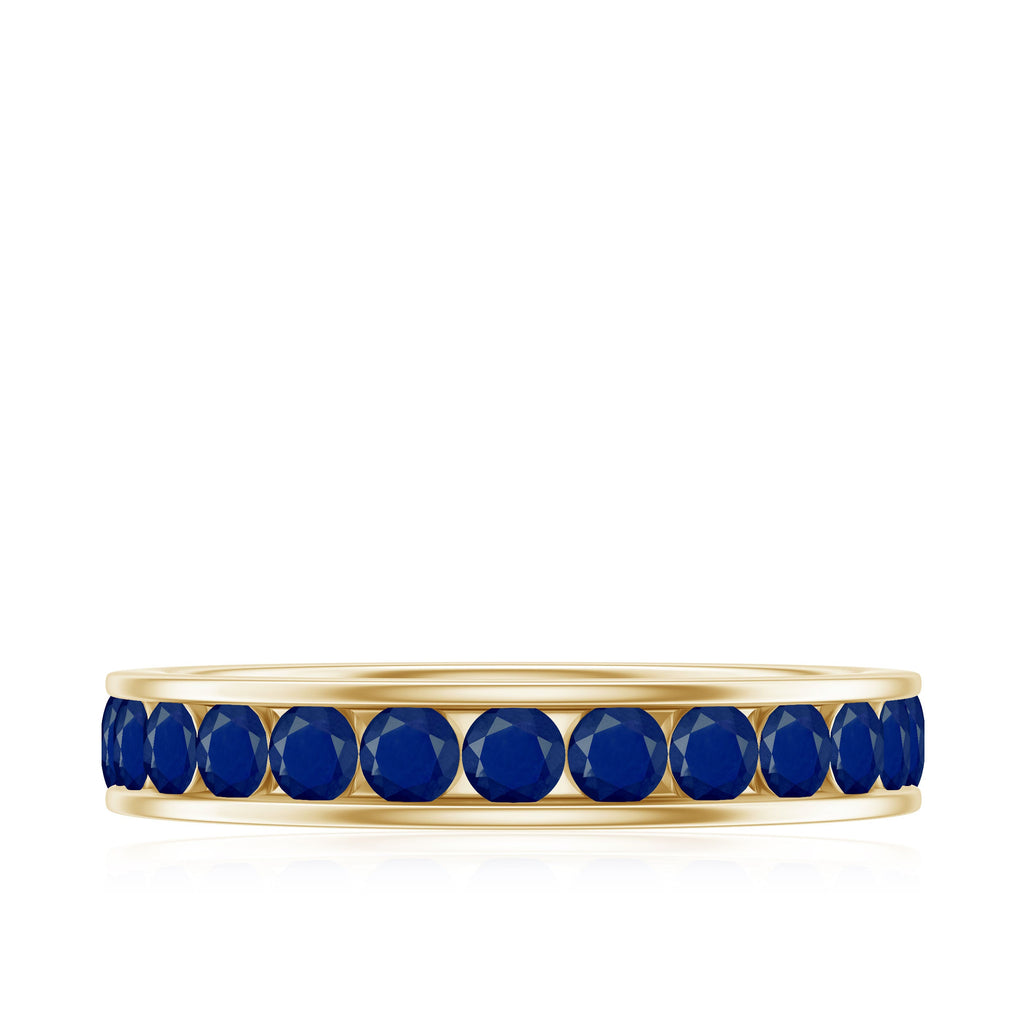 Real Blue Sapphire Full Eternity Ring for Women