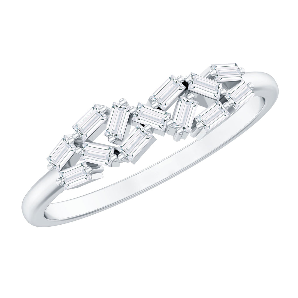 Baguette Cut Diamond Cluster Wedding Ring