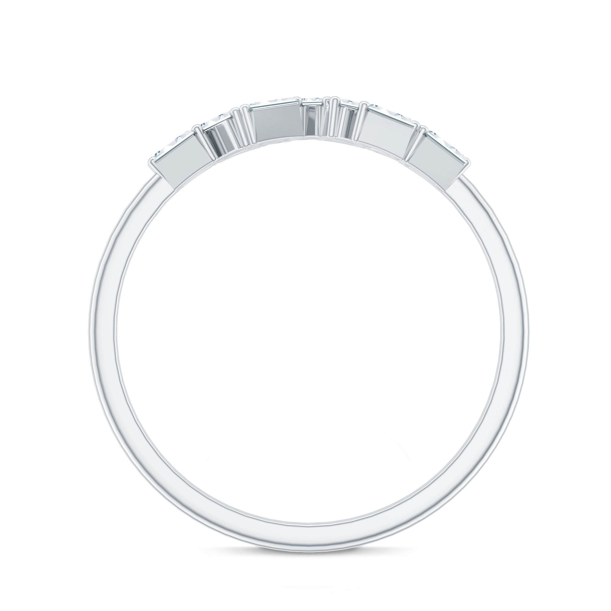 Baguette Cut Diamond Cluster Wedding Ring