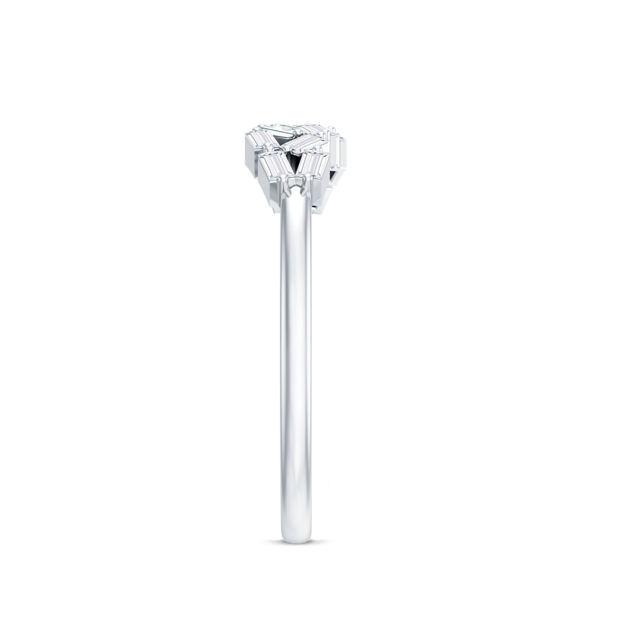 Baguette Cut Diamond Cluster Wedding Ring