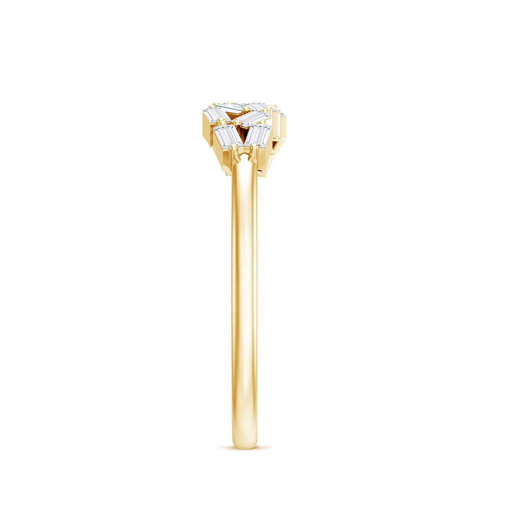 Baguette Cut Diamond Cluster Wedding Ring