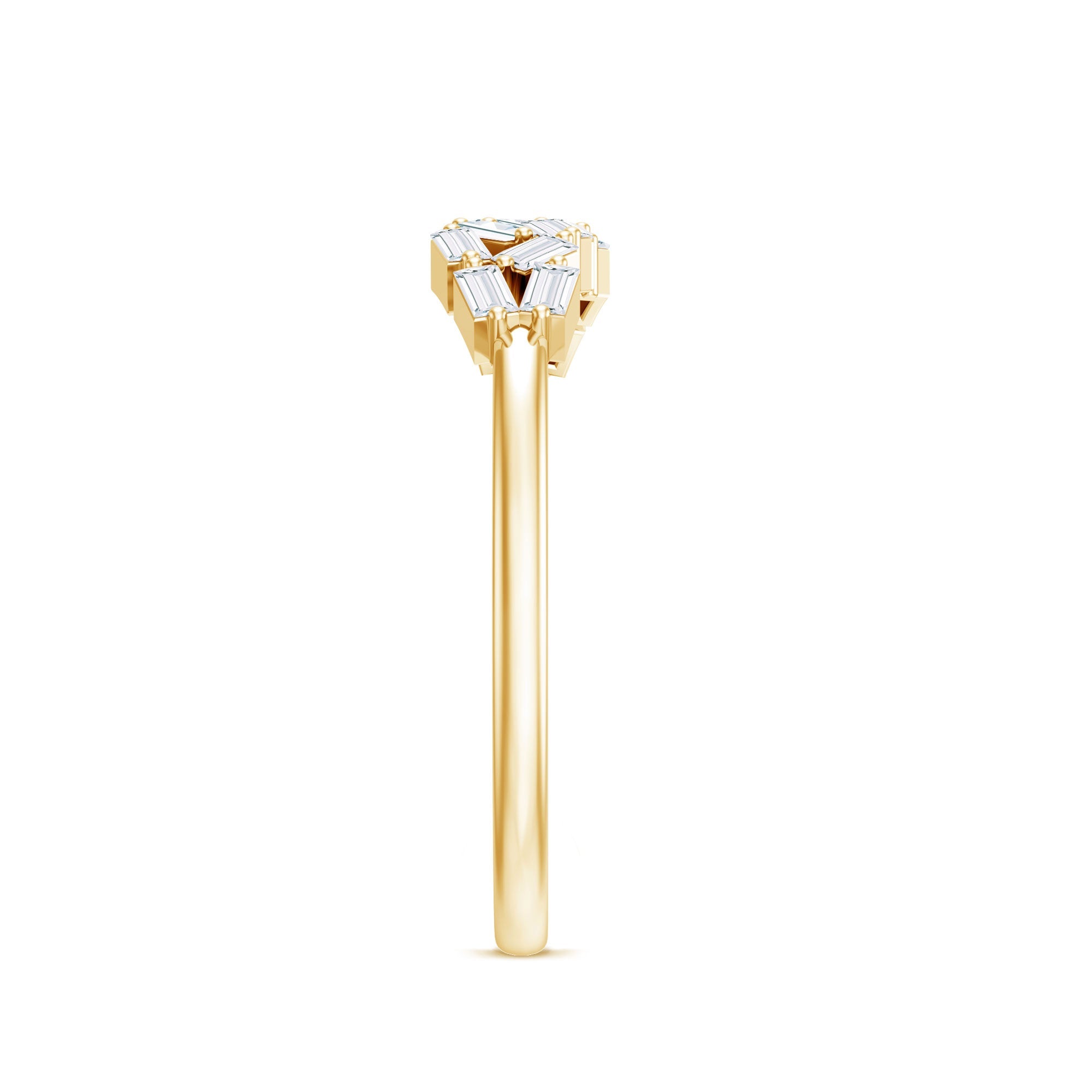 Baguette Cut Diamond Cluster Wedding Ring