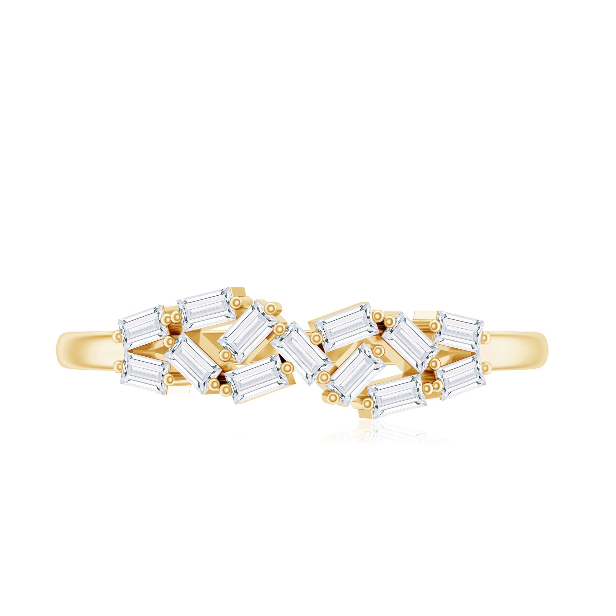 Baguette Cut Diamond Cluster Wedding Ring