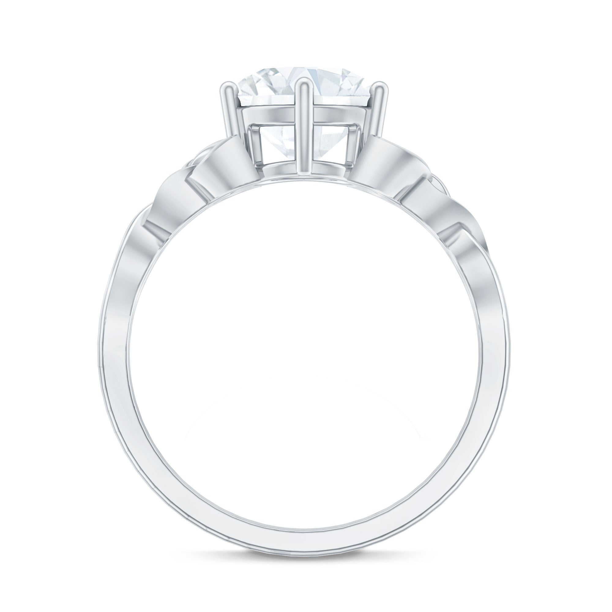 8 MM Round Cut Moissanite Celtic Design Engagement Ring