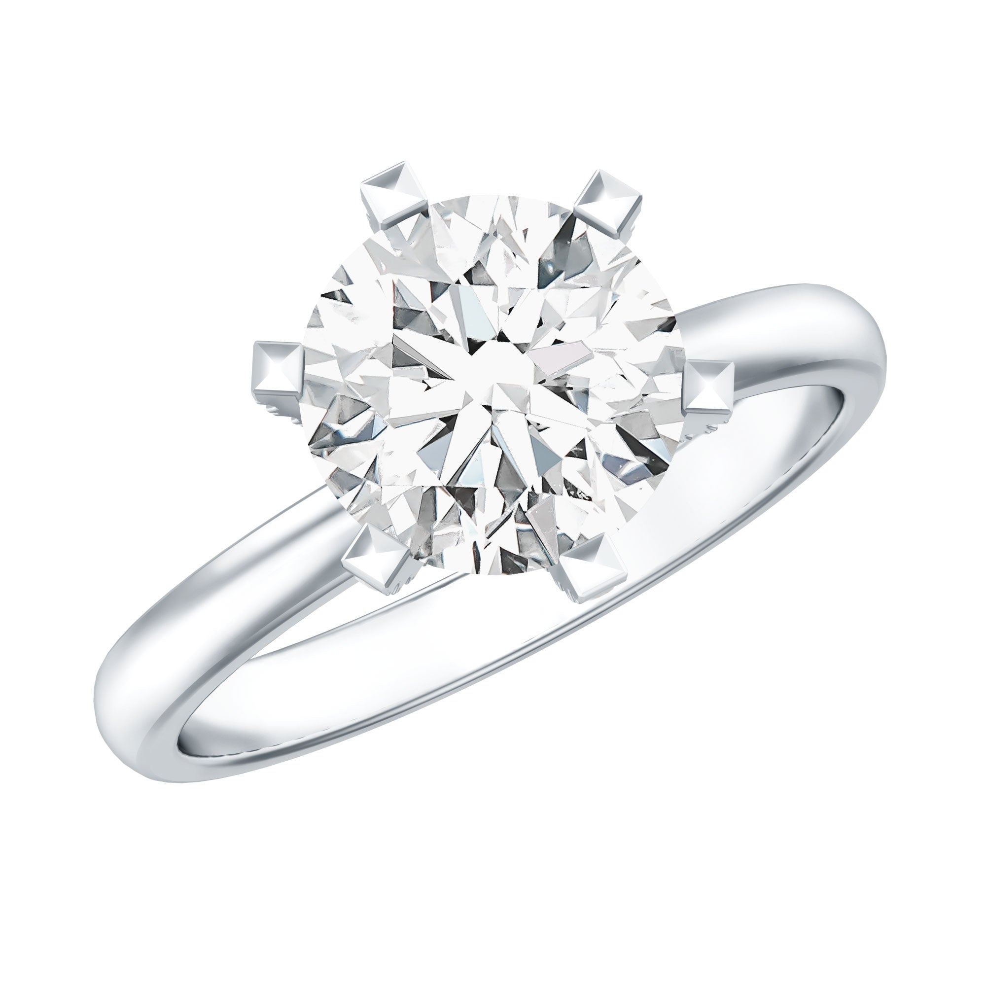 8 MM Round Brilliant Cut Lab Grown Diamond Engagement Ring