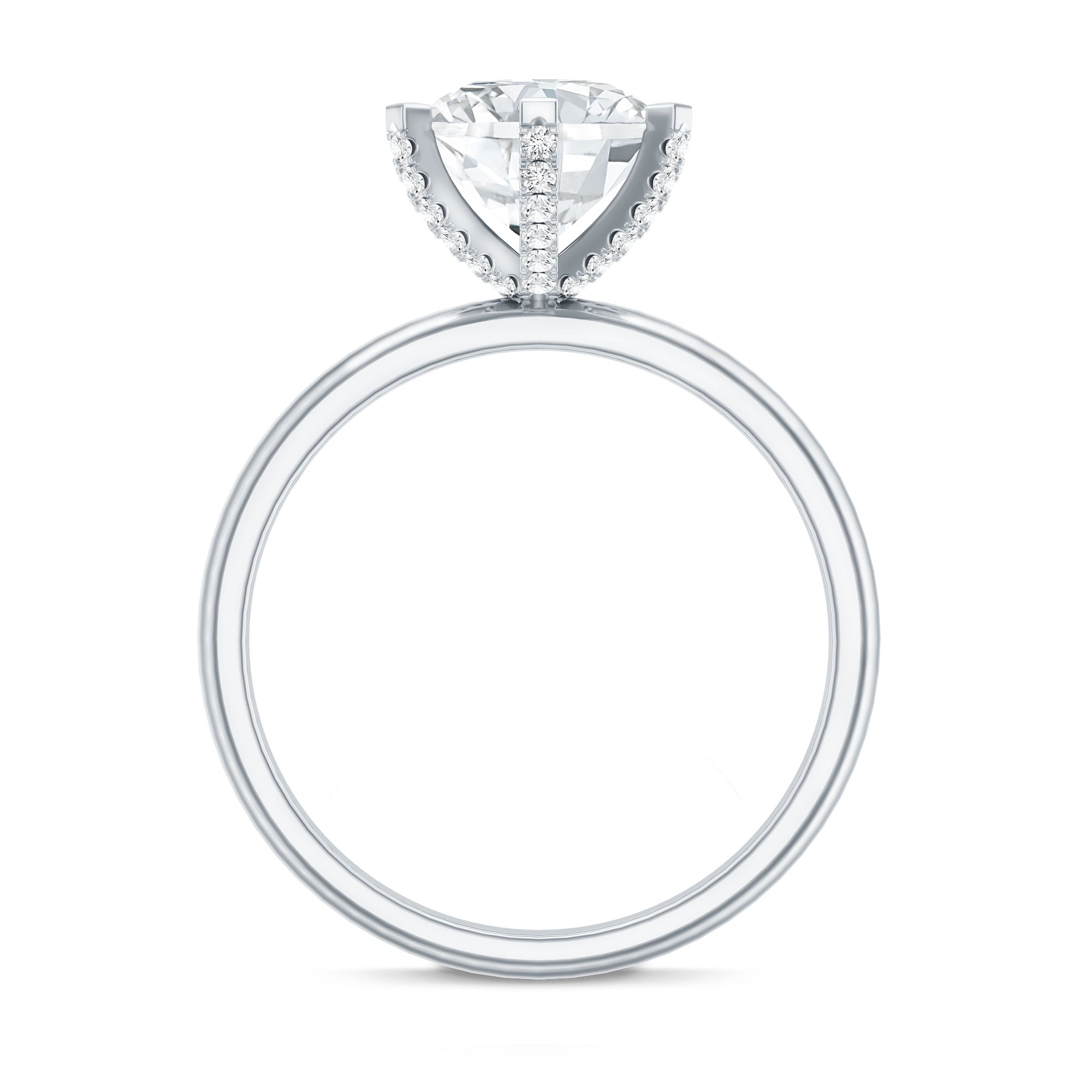 8 MM Round Brilliant Cut Lab Grown Diamond Engagement Ring